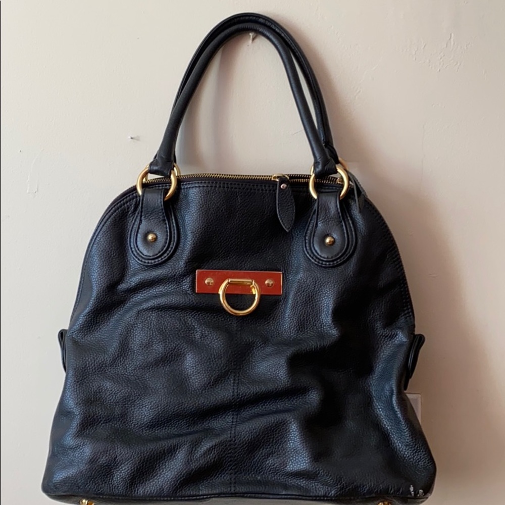 Onna Ehrlich black leather tote